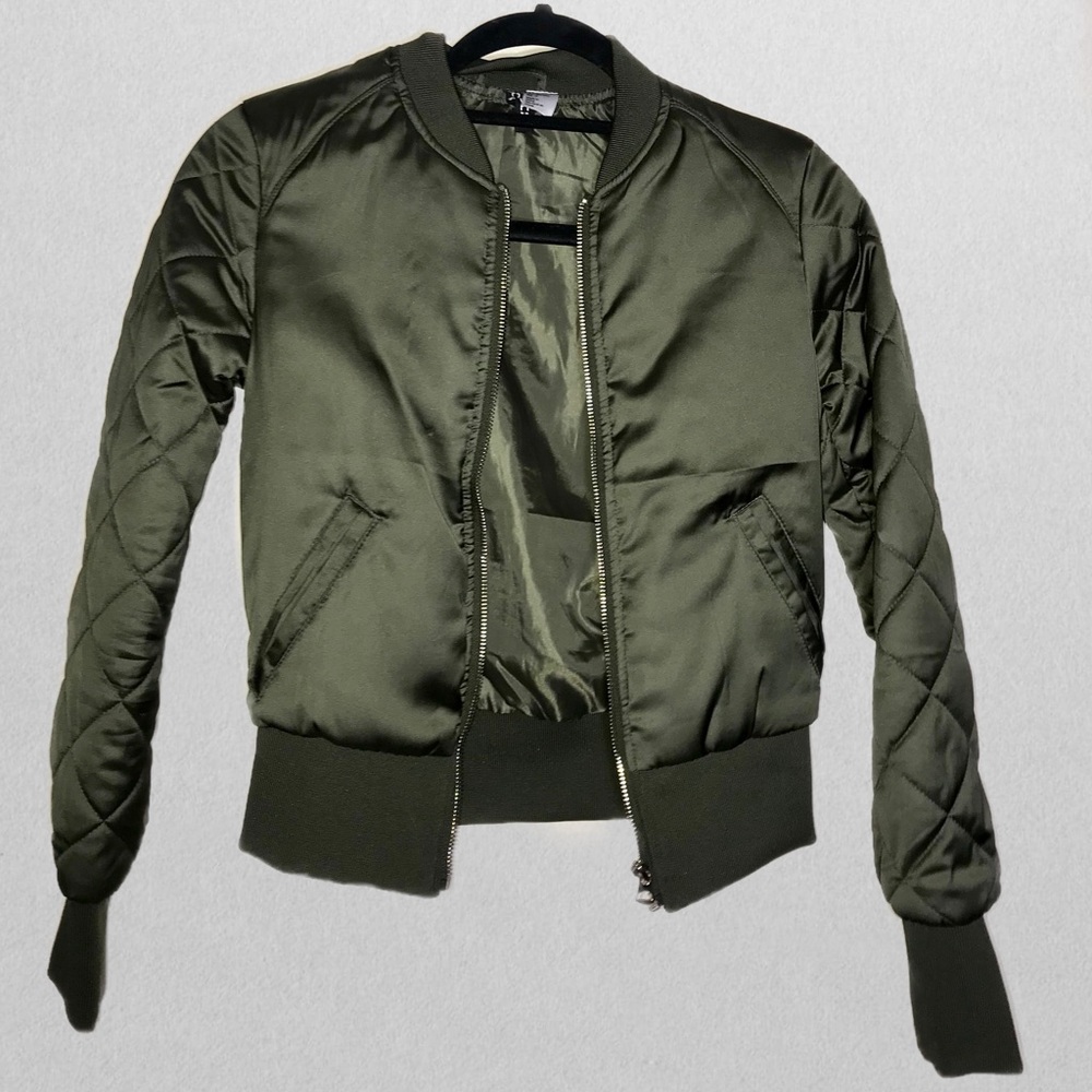 Olive Green Bomber Jacket | US 4
